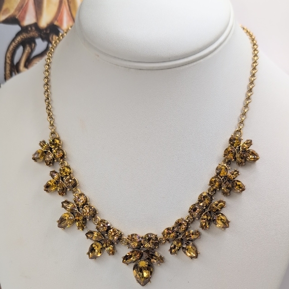 J. Crew Gold Amber Orange Butterfly Necklace with Vintage-Inspired Design - Picture 1 of 6